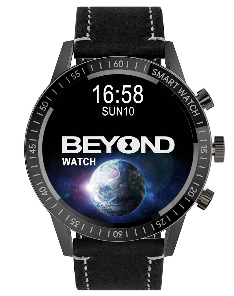 BEYOND Watch Earth Series, Black Leather