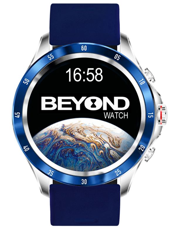 BEYOND Watch Earth 2 Series, Silver-Blue, Blue 