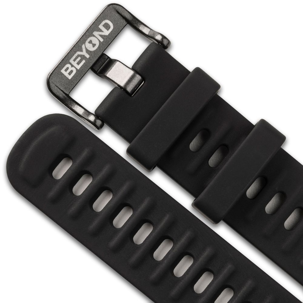 Black Silicone Strap, 22mm, Quick Release, BEYOND Strap