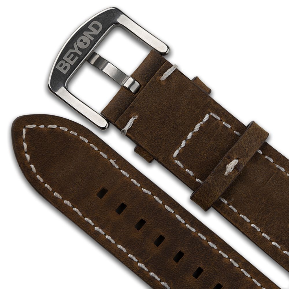 Brown Leather Strap, 22mm, Quick Release, BEYOND Strap