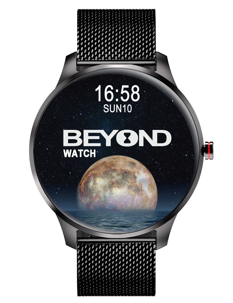 BEYOND Watch Moon Series 44mm, Black Mesh